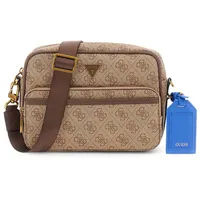 GUESS Umhängetasche Milano Crossbody Double Zip Bag Beige / Brown