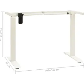 vidaXL Schreibtisch-Gestell Elektromotorisch Höhenverstellbar Weiß