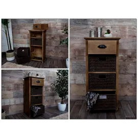 Mendler HWC-K84 Kommode 83x40x29cm dunkelbraun