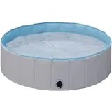 Hundepool Swimmingpool 100/120/140/160 x 30 cm, Hund Planschbecken Schwimmbecken Faltbarer Pool Badewanne Wasserbecken Klappbares