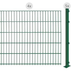 Arvotec Doppelstabmattenzaun EASY 103 zum Aufschrauben, (Set), Zaunhöhe 103 cm, Zaunlänge 2 - 60 m grün 8 m x 103 cm