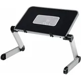 360° verstellbarer Laptopständer, ergonomischer, klappbarer Laptoptisch, Sofa-/Bett-Laptop-Tabletthalter mit Kühlventilator (schwarz)