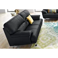 3-Sitzer TRENDMANUFAKTUR "Cecilia, in italienischem Design, bequem", schwarz, B:200cm H:87cm T:90cm, Microfaser PRIMABELLE (100% Polyester);NaturLEDER (echtes Rindsleder) in Sitz und Rücken. Korpus in passendem Kunstleder SOFTLUX bezogen;Luxus-Microfaser ALCAZAR (100% Polyester);Kunstleder SOFTLUX, Sofas, mit Chromfüßen, Topseller