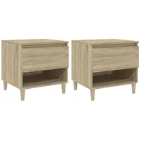 VidaXL Nachttische 2 Stk. Sonoma-Eiche 50x46x50 cm Holzwerkstoff