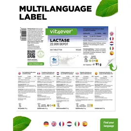 Vit4ever Laktase Depot 22.000 Tabletten 365 St.