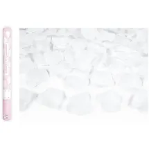 Partydeco Konfettikanone mit Rosenblättern 40 cm Weiß