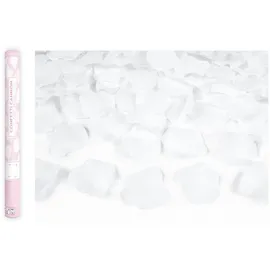 Partydeco Konfettikanone mit Rosenblättern 40 cm Weiß