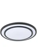 LINDBY LED-Deckenleuchte Essina, schwarz, Metall, CCT, dim.