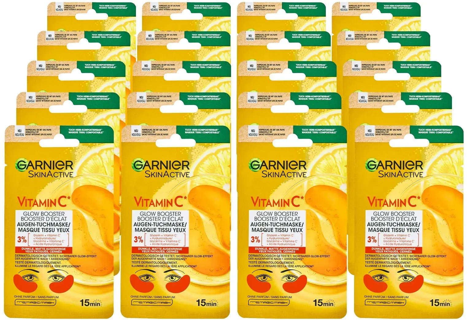 Garnier Augen Tuchmaske Vitamin C 5 g, 20er Pack