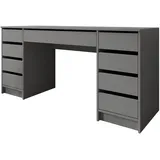 Mirjan24 Schreibtisch Ada Bis, 9 Schubladen Schülerschreibtisch Computertisch B:H:T 154x76x55cm, Kinderschreibtisch Arbeitstisch PC-Tisch Jugendzimmer Kinderzimmer (Anthrazit)