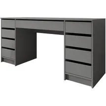 Mirjan24 Schreibtisch Ada Bis, 9 Schubladen Schülerschreibtisch Computertisch B:H:T 154x76x55cm, Kinderschreibtisch Arbeitstisch PC-Tisch Jugendzimmer Kinderzimmer (Anthrazit)