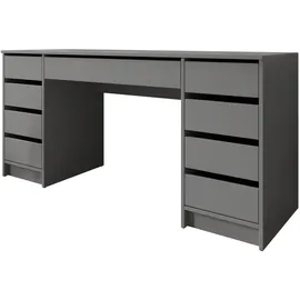 Mirjan24 Schreibtisch Ada Bis, 9 Schubladen Schülerschreibtisch Computertisch B:H:T 154x76x55cm, Kinderschreibtisch Arbeitstisch PC-Tisch Jugendzimmer Kinderzimmer (Anthrazit)
