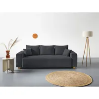 Schlafsofa COLLECTION AB "Yves" Sofas Gr. B/T: 243cm x 94cm, Cord, mit Bettkasten-mit Bettfunktion, grau (anthrazit) Bettfunktion,Bettkasten,Bonnelfederkern, Rückenkissen,Zierkissen Bestseller