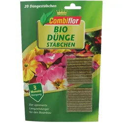 Combiflor Bio Düngestäbchen Organischer NPK 20er Düngestäbchen  Zimmerpflanzen  Balkonpflanzen 3 Monate Langzeitwirkung Dünger Pflanzenpflege