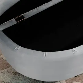 Homcom Sitzbank mit Stauraum geöffnetem Deckel Gummiholz Grau