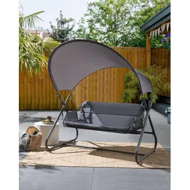 Beliani Gartenschaukel SOLAGNA Dunkelgrau 113x168x187