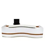 Jet-Line Reutlingen XXL weiß mit Holzüberzug Inkl Rollcontainer 336x100x105 cm)
