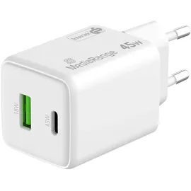 MediaRange 45W USB-A, USB-C GaN Schnellladegerät, weiß