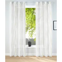 OTTO home Gardine OTTO HOME "Dimona" Gr. 4, beige (creme, grün), B:140cm H:245cm, Voile, Polyester, Gardinen, Gardine, 2-er Set, transparent, Voile, Polyester, Wellen