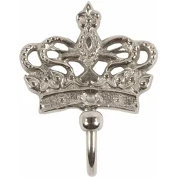 Casa Padrino Barock Kleiderhaken Krone Silber H. 8 cm - Barock Garderoben Accessoires