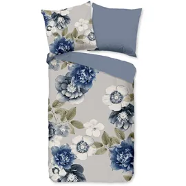 Muller Textil Gabin Blumen Blau 155 x 220 cm + 2 x 80 x 80 cm