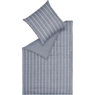 Esprit Bettwäsche »Harp Stripe in Gr. 135x200, 155x220 oder 200x200 cm«, Bettwäsche aus Baumwolle, gestreifte Bettwäsche mit Wendeoptik grau