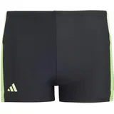 adidas Boy's Colourblock 3-Stripes Swim Boxers Badeanzug, Black/Green Spark/Lucid Lime, 7-8 Years
