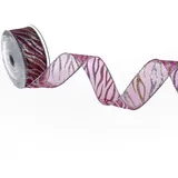 Deko AS GmbH Dekoband Polyester Wellenmuster Bordeaux 40 mm x 10 m