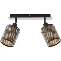 Brilliant Cheval 2flg. schwarz gold Metall 2x D45, E14, 28 W