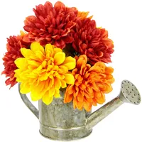 I.GE.A. Kunstblume I.GE.A. "Chrysanthemen in Gießkanne", gelb (gelb, orange), B:25cm H:24cm L:18cm, Polyester, Kunstpflanzen, Herbstgesteck Herbstliche Blumen