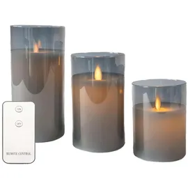 Intirilife LED Kerzen 3 St. grau