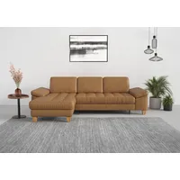sit&more Ecksofa SIT & MORE "Westham L-Form", braun (cognac), B:275cm H:88cm T:172cm, 100% Polyester, Sofas, Ecksofa, mit Recamiere, mit oder ohne Bettfunktion, Bettkasten, Füße Eiche