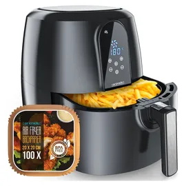 Arendo Heißluftfritteuse XXL Airfryer 5,2 L schwarz