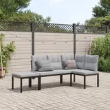 vidaXL Gartenbank-Set 3-tlg. 63 x 78 x 63 cm Schwarz
