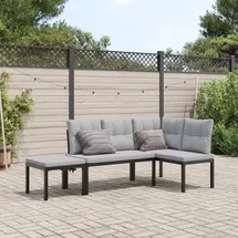 vidaXL Gartenbank-Set 3-tlg. 63 x 78 x 63 cm Schwarz