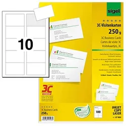 100 SIGEL Visitenkarten LP800 satiniert weiß 250 g/qm