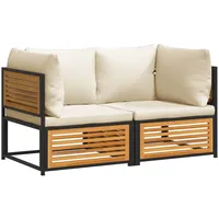 vidaXL 2-tlg Garten-Sofa-Set mit Kissen Massivholz Akazie