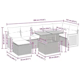 vidaXL Garten-Sofagarnitur 8-tlg. grau