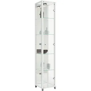 fif möbel Vitrine OPTIMA Standvitrine/Glasvitrine 1x Glastür,perfekt für Sammler,Sammlervitrine weiß