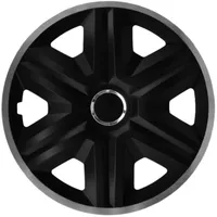 Luckyberg Radkappen 16 Zoll Fast Lux | Radzierblenden 4er-Set für die meisten Automarken und Stahlfelgen, Zierkappen in vielen Farben. Felgenabdeckung für Autofelgen. (16" - Graphite)