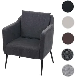 Lounge-Sessel HWC-H93a, Sessel Cocktailsessel Relaxsessel ~ Stoff/Textil dunkelgrau