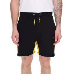 Herren Sport-Short Baumwoll-Shorts kurze Fitness-Hose Trainings-Hose R-13631 Schwarz/Gelb - S
