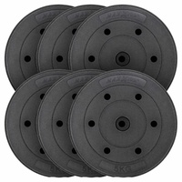 MAXXIVA Hantelscheiben-Set Zement 6x5kg Gewichte schwarz Gewichtsscheiben 30kg