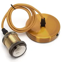 Aigostar E27 Vintage Lampenfassung mit Kabel 1m 0,0 W E27 Gold