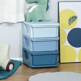 Homcom Schubladenschrank Kunststoff 37 x 37 x 56,5 cm blau