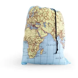 Kikkerland Maps Travel Laundry Bag