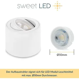 Sweet Led Aufbaustrahler 5W rund weiß Aluminium