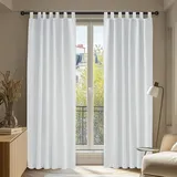 Deconovo Vorhang Verdunkelung Gardinen Wohnzimmer Schlaufen Thermovorhang Kälteschutz Thermo gegen Kälte Hitzeschutz, 290x140 cm(HöhexBreite), Silber Grau, 2er Set