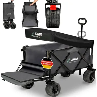 lawa living and lifestyle Bollerwagen faltbar mit Dach grau