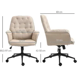 Vinsetto Drehstuhl Schaumstoff Beige